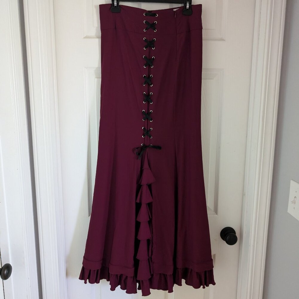 Red Corset Laced Skirt